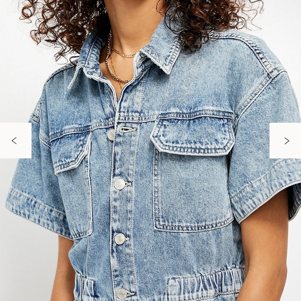Free People We The Free Blue Denim Coveralls